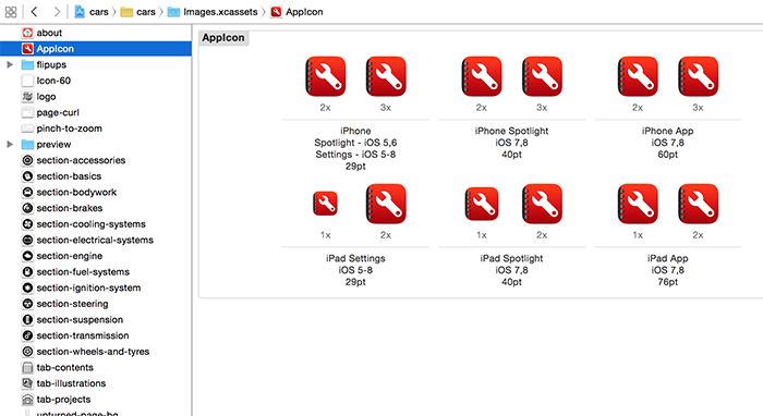 Making app xcode icons