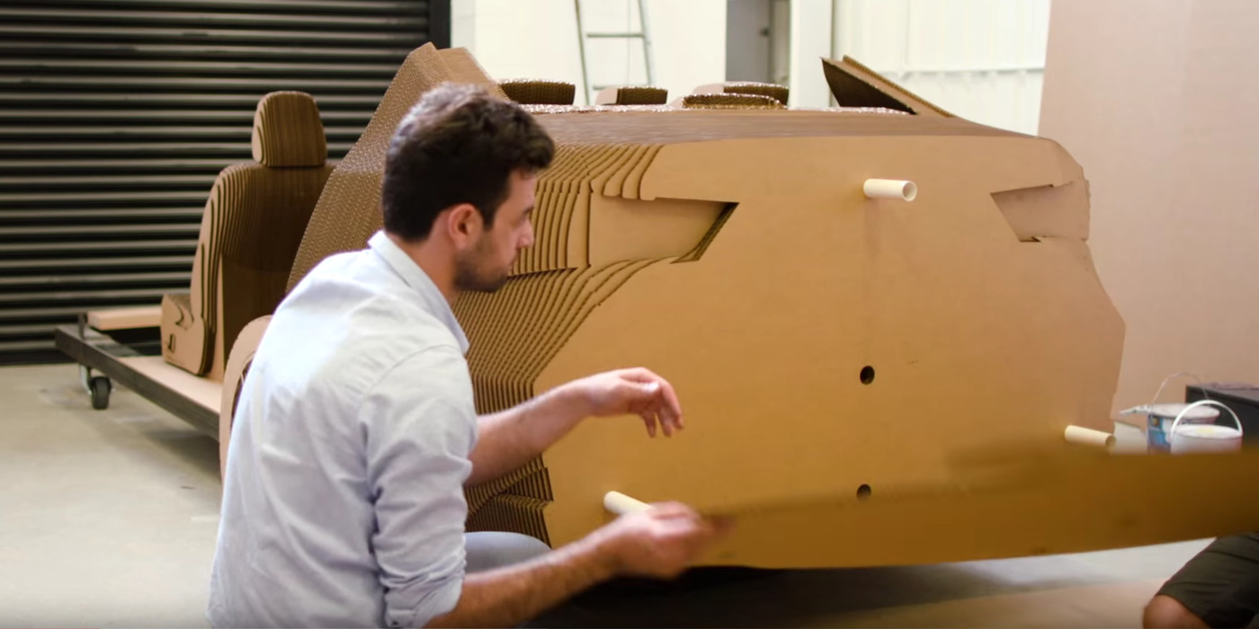 Cardboard car assembly w1400