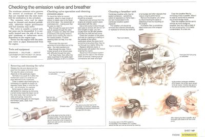 Checking the emission valve and breather