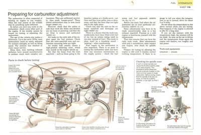 Preparing for carburettor adjustment