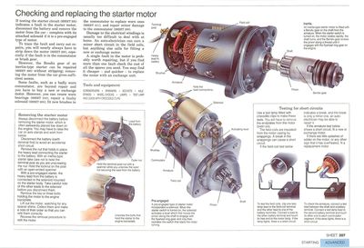 Checking and replacing the starter motor