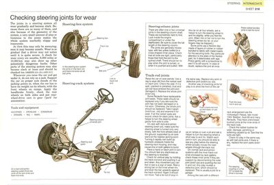 Checking steering joints for wear