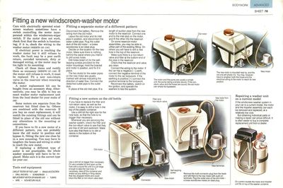 Fitting a new windscreen-washer motor